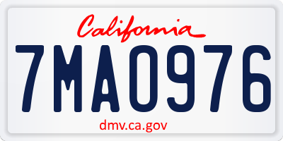 CA license plate 7MAO976