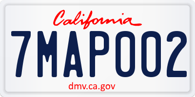 CA license plate 7MAP002