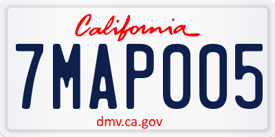 CA license plate 7MAP005