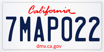 CA license plate 7MAP022