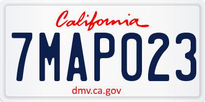 CA license plate 7MAP023