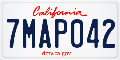 CA license plate 7MAP042