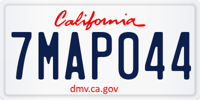 CA license plate 7MAP044
