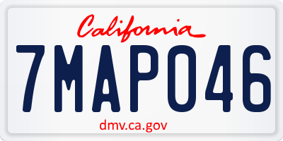 CA license plate 7MAP046