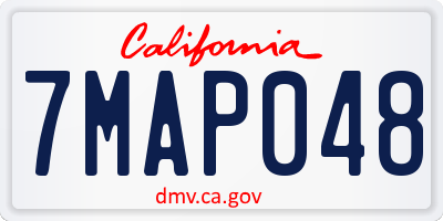 CA license plate 7MAP048