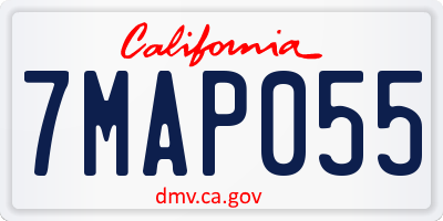 CA license plate 7MAP055