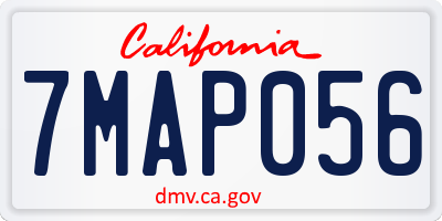 CA license plate 7MAP056