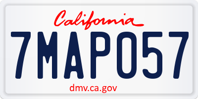 CA license plate 7MAP057