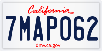 CA license plate 7MAP062