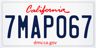 CA license plate 7MAP067