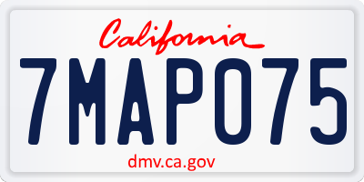 CA license plate 7MAP075