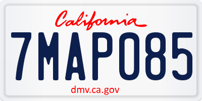 CA license plate 7MAP085