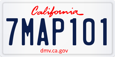 CA license plate 7MAP101