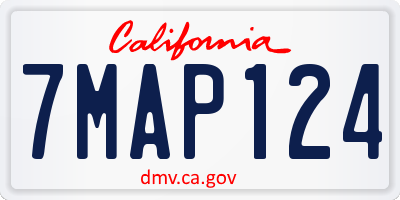CA license plate 7MAP124