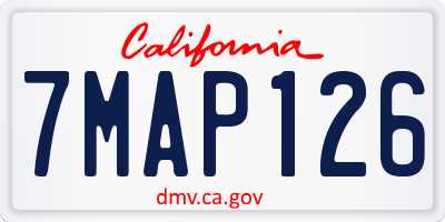 CA license plate 7MAP126