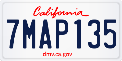 CA license plate 7MAP135
