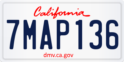 CA license plate 7MAP136