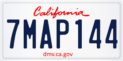 CA license plate 7MAP144