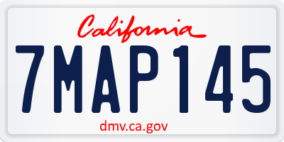 CA license plate 7MAP145
