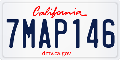 CA license plate 7MAP146