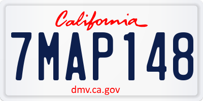 CA license plate 7MAP148