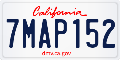 CA license plate 7MAP152