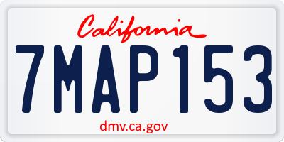 CA license plate 7MAP153