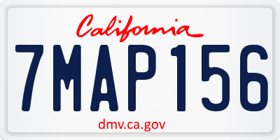 CA license plate 7MAP156