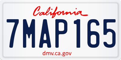 CA license plate 7MAP165