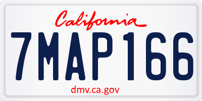 CA license plate 7MAP166