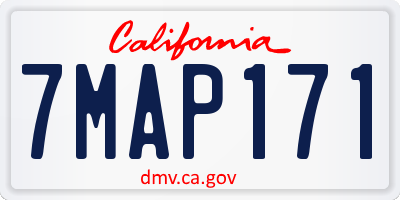 CA license plate 7MAP171