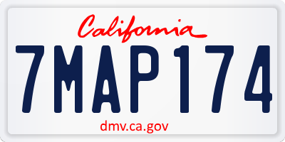 CA license plate 7MAP174