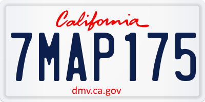 CA license plate 7MAP175