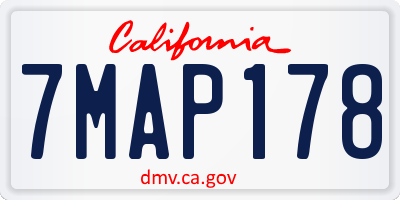 CA license plate 7MAP178