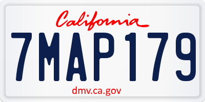 CA license plate 7MAP179