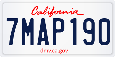 CA license plate 7MAP190