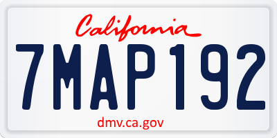CA license plate 7MAP192