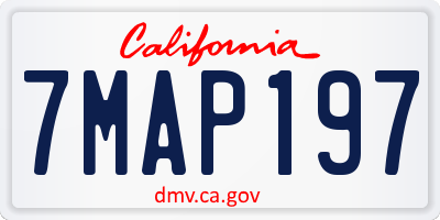 CA license plate 7MAP197
