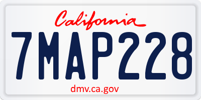 CA license plate 7MAP228