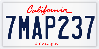 CA license plate 7MAP237