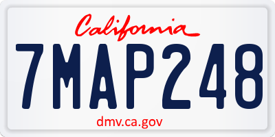 CA license plate 7MAP248