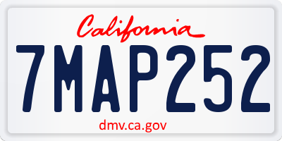 CA license plate 7MAP252