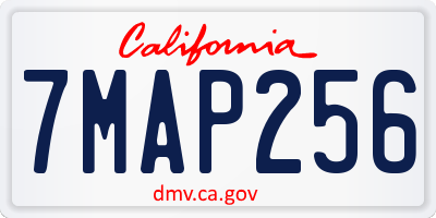 CA license plate 7MAP256