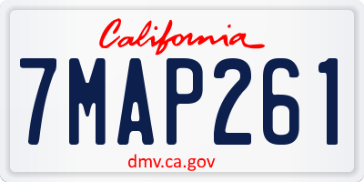 CA license plate 7MAP261