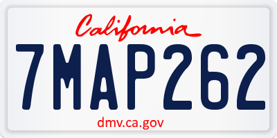 CA license plate 7MAP262