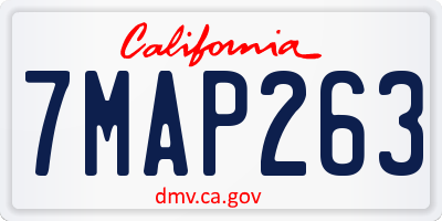 CA license plate 7MAP263