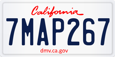 CA license plate 7MAP267