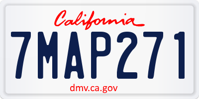 CA license plate 7MAP271