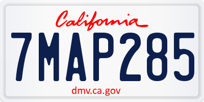 CA license plate 7MAP285