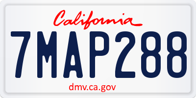 CA license plate 7MAP288